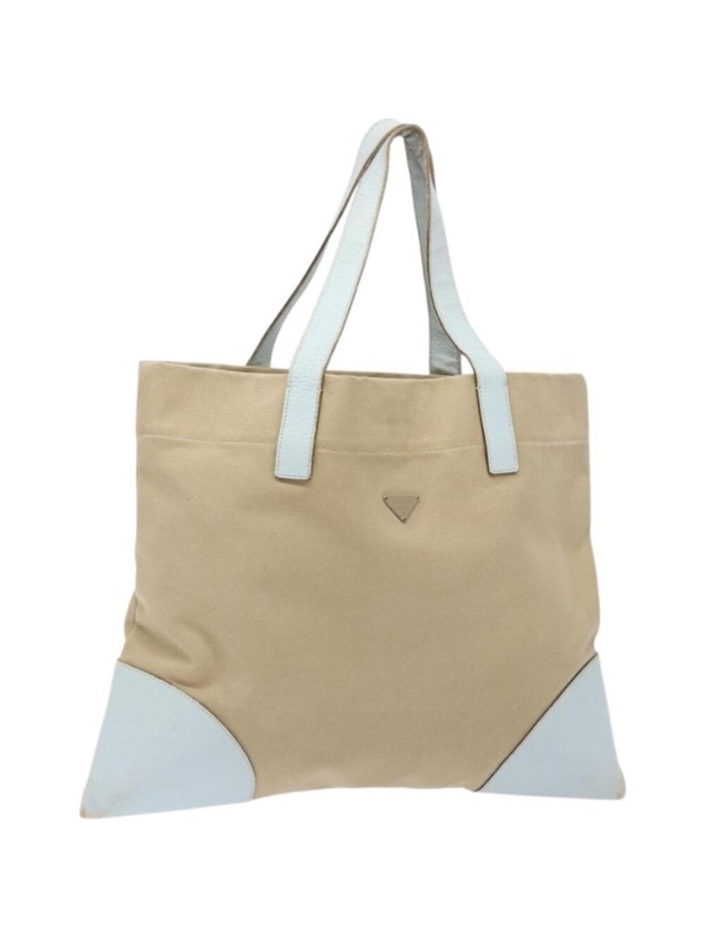 PRADA Tote Bag Canvas Beige